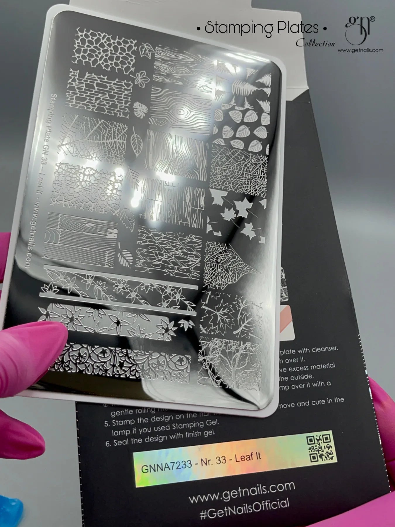 Stamping Plate  33 - Leaf It GET NAILS