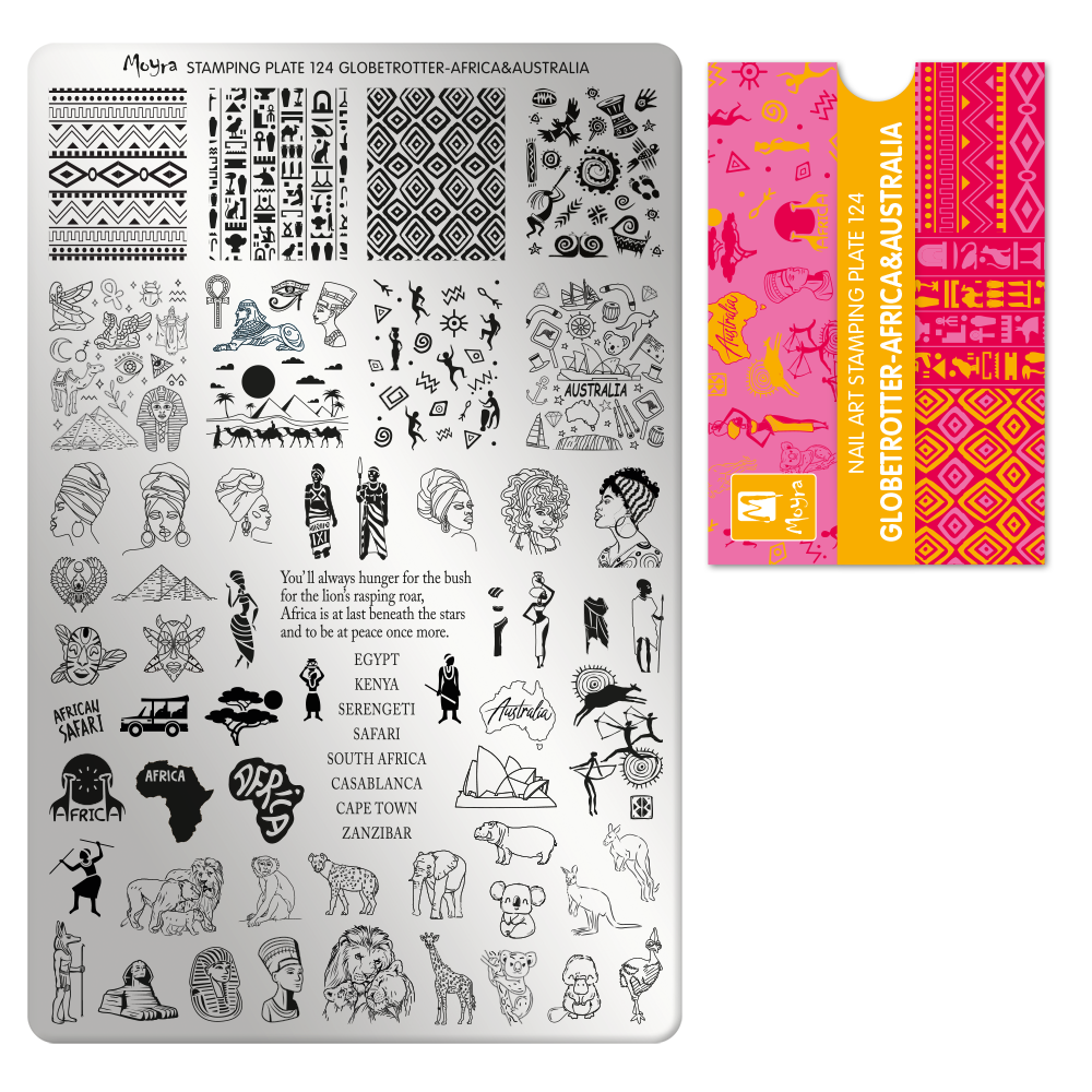 Moyra Stamping plate 124 Globetrotter - Africa&Australia