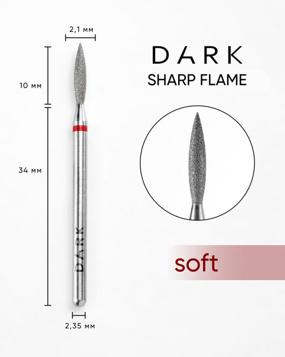 DARK Flacara vârf ascuțit 2.1x10 mm (Red)