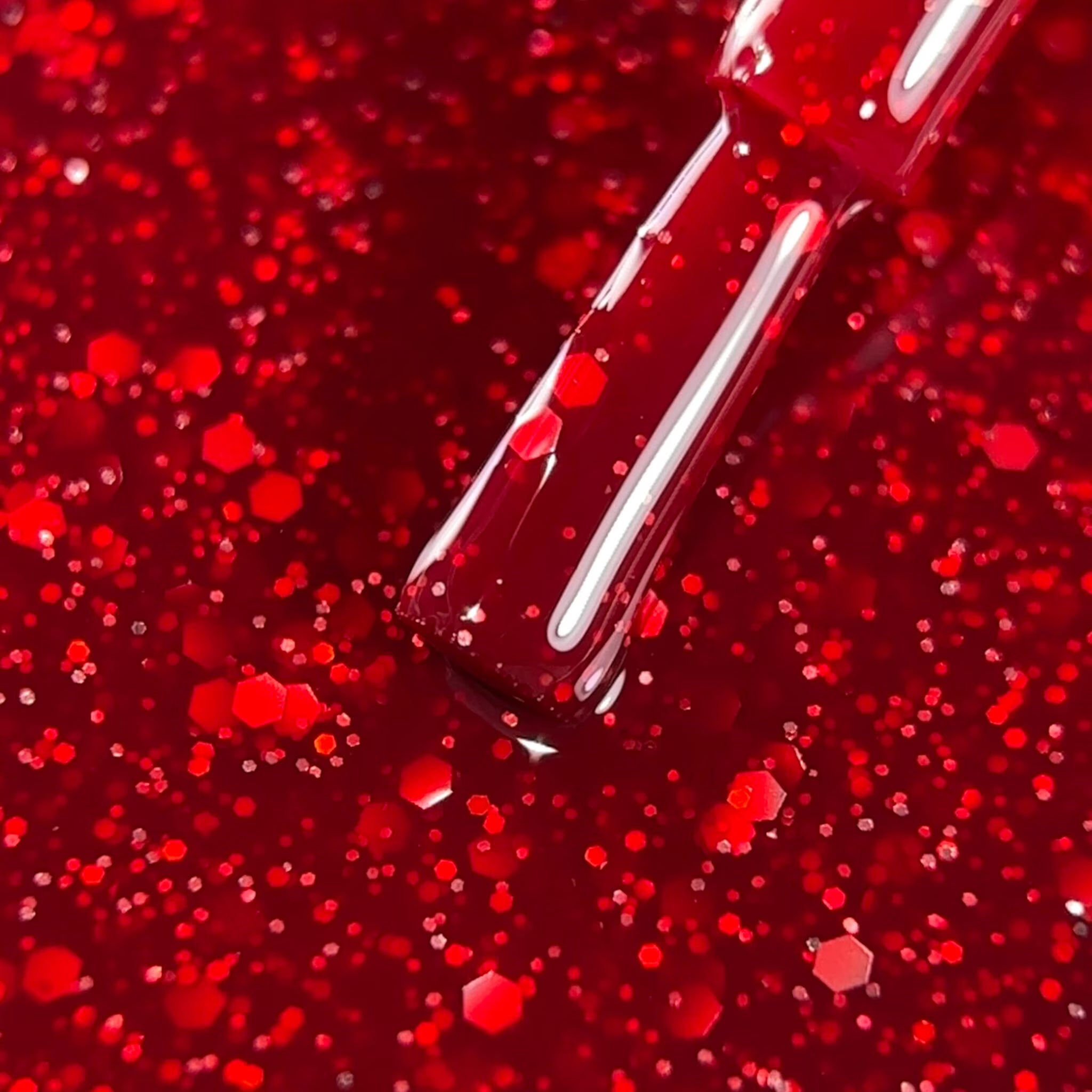 BIBLIOTEKA Gel Polish Ruby Red – Red Glitter, 10ml