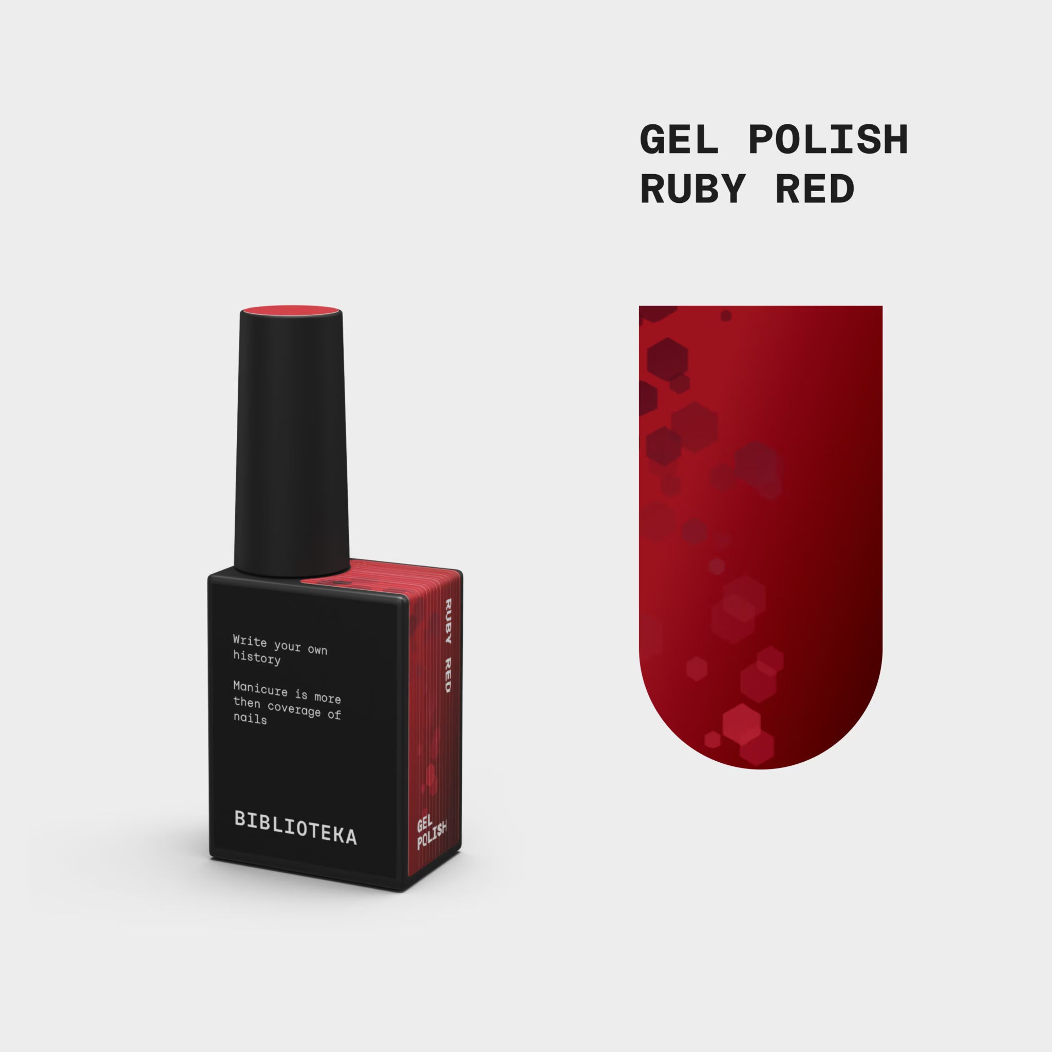 BIBLIOTEKA Gel Polish Ruby Red – Red Glitter, 10ml