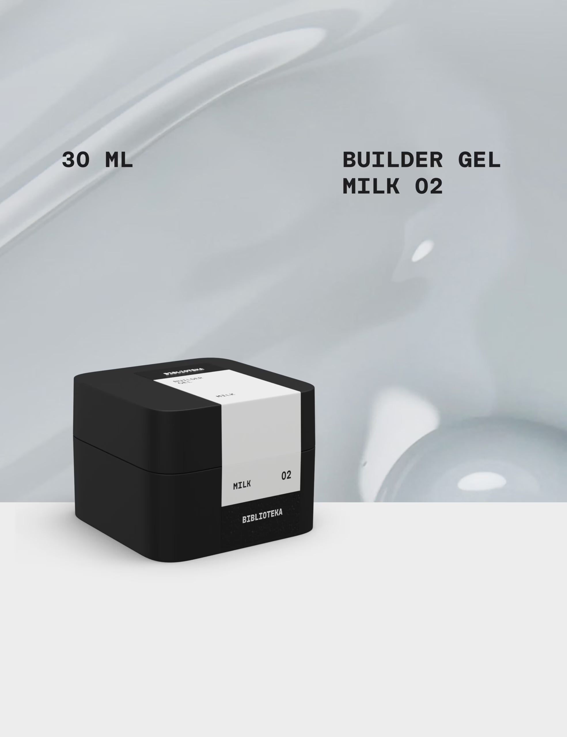 BIBLIOTEKA Builder Gel 02 Milk – Milky, 30ml