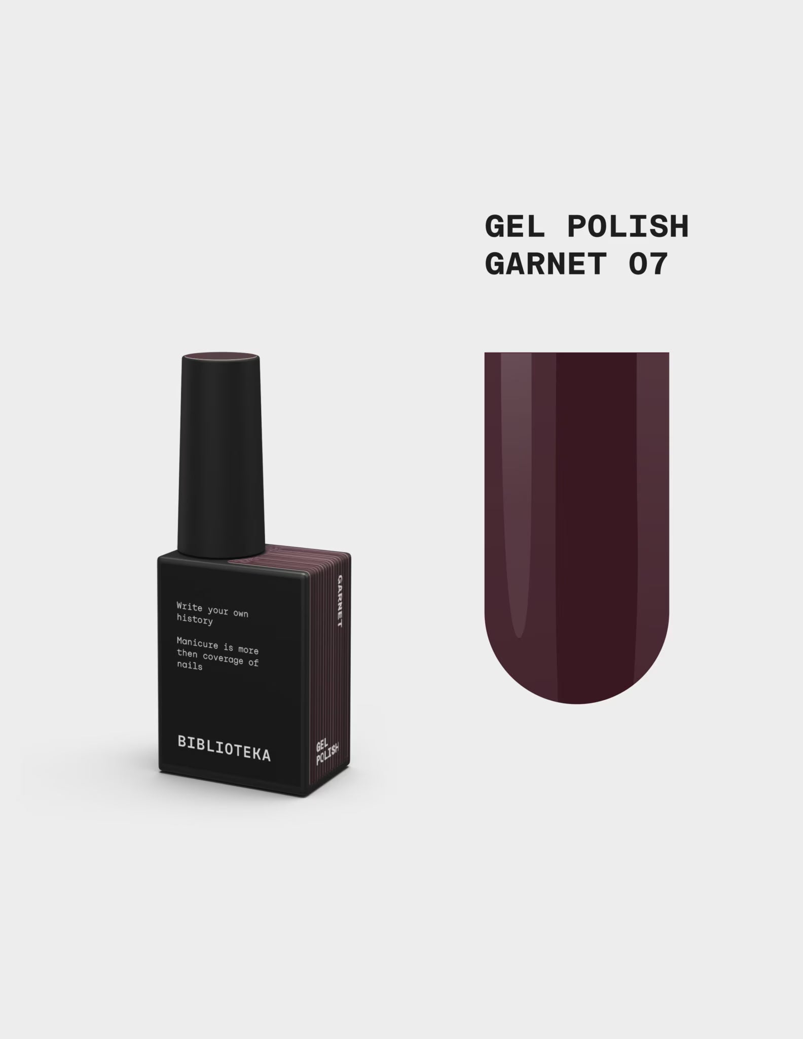 BIBLIOTEKA Gel Polish 07 Garnet - Burgundy, 10ml
