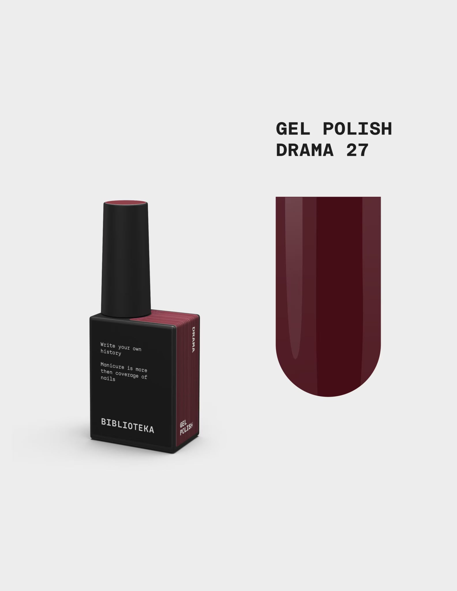 BIBLIOTEKA Gel Polish 27 Drama - Bordeaux, 10ml