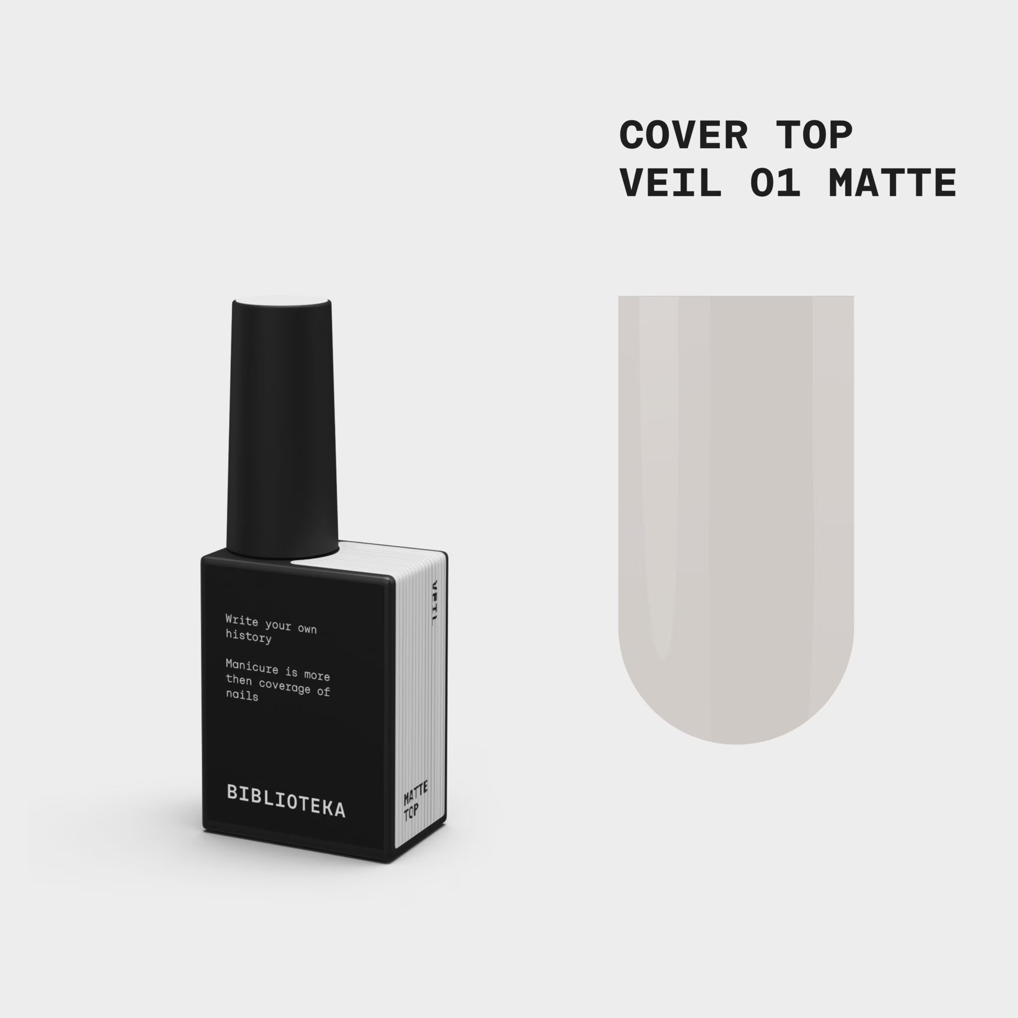 BIBLIOTEKA Matte Cover TOP 01 Veil - Semi transparent milky, 10ml