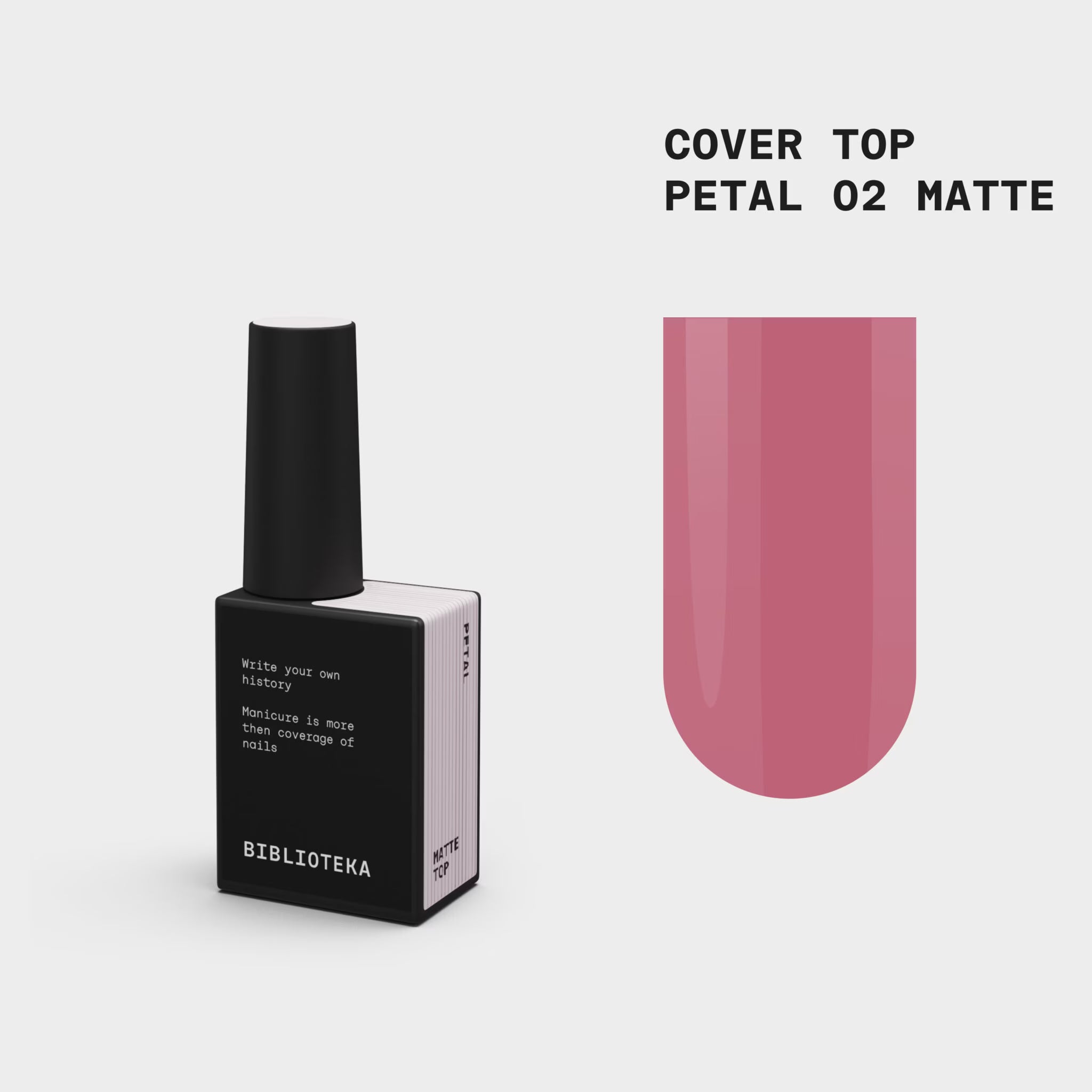 BIBLIOTEKA Matte Cover TOP 02 Petal - Soft pink, 10ml