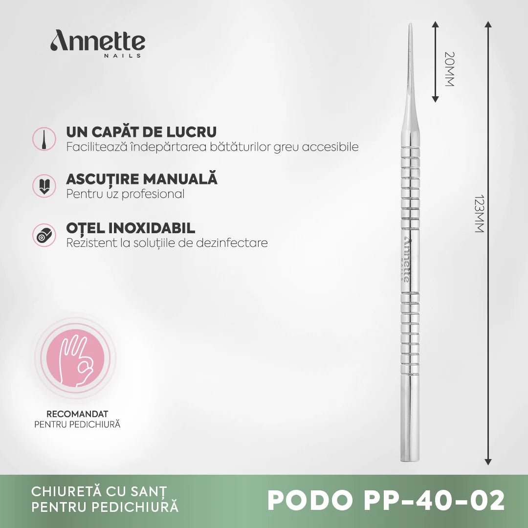 Chiureta Pedichiura cu Sant pentru Bataturi Annette Nails PODO