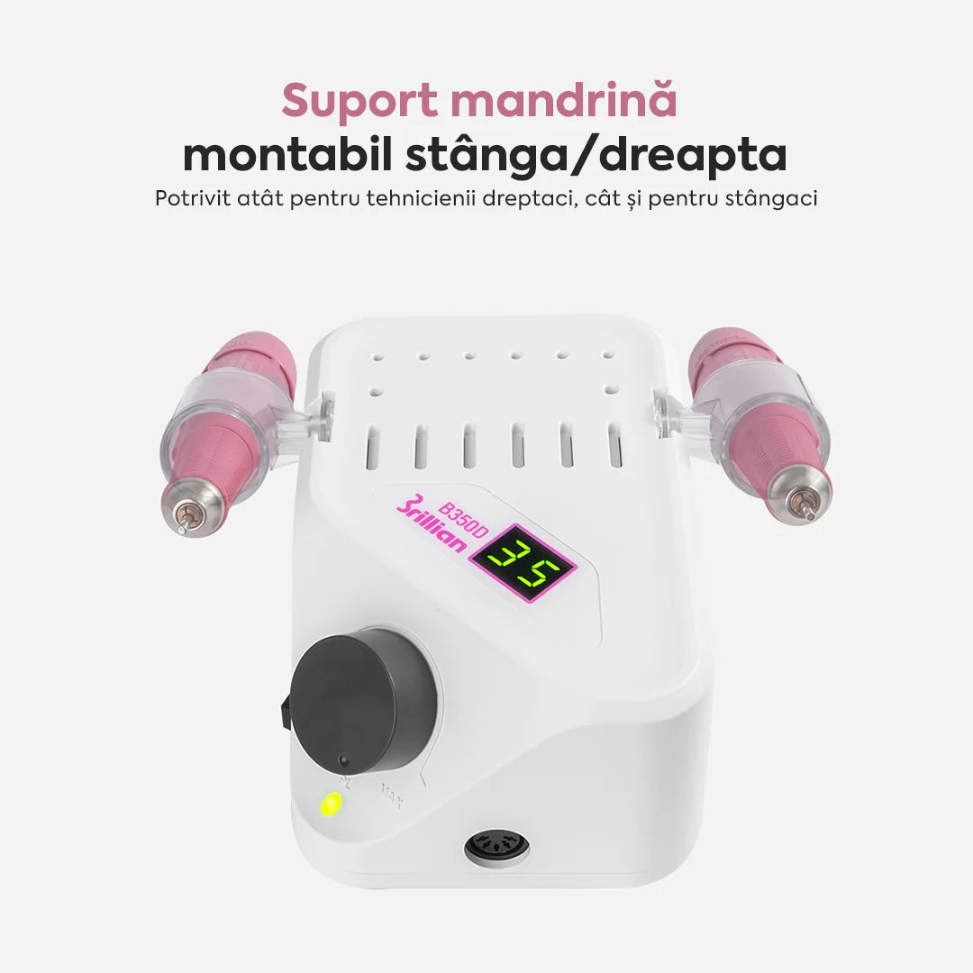 Freza Unghii Profesionala Brillian B350D Saeshin + Mandrina H350 Pink 35K RPM