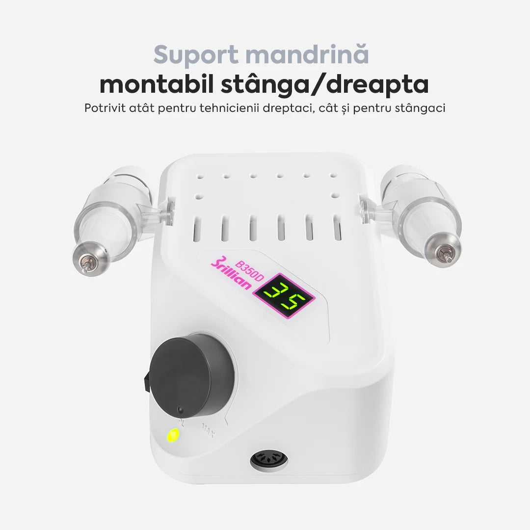 Freza Unghii Profesionala Brillian B350D Saeshin + Mandrina H350 White 35K RPM