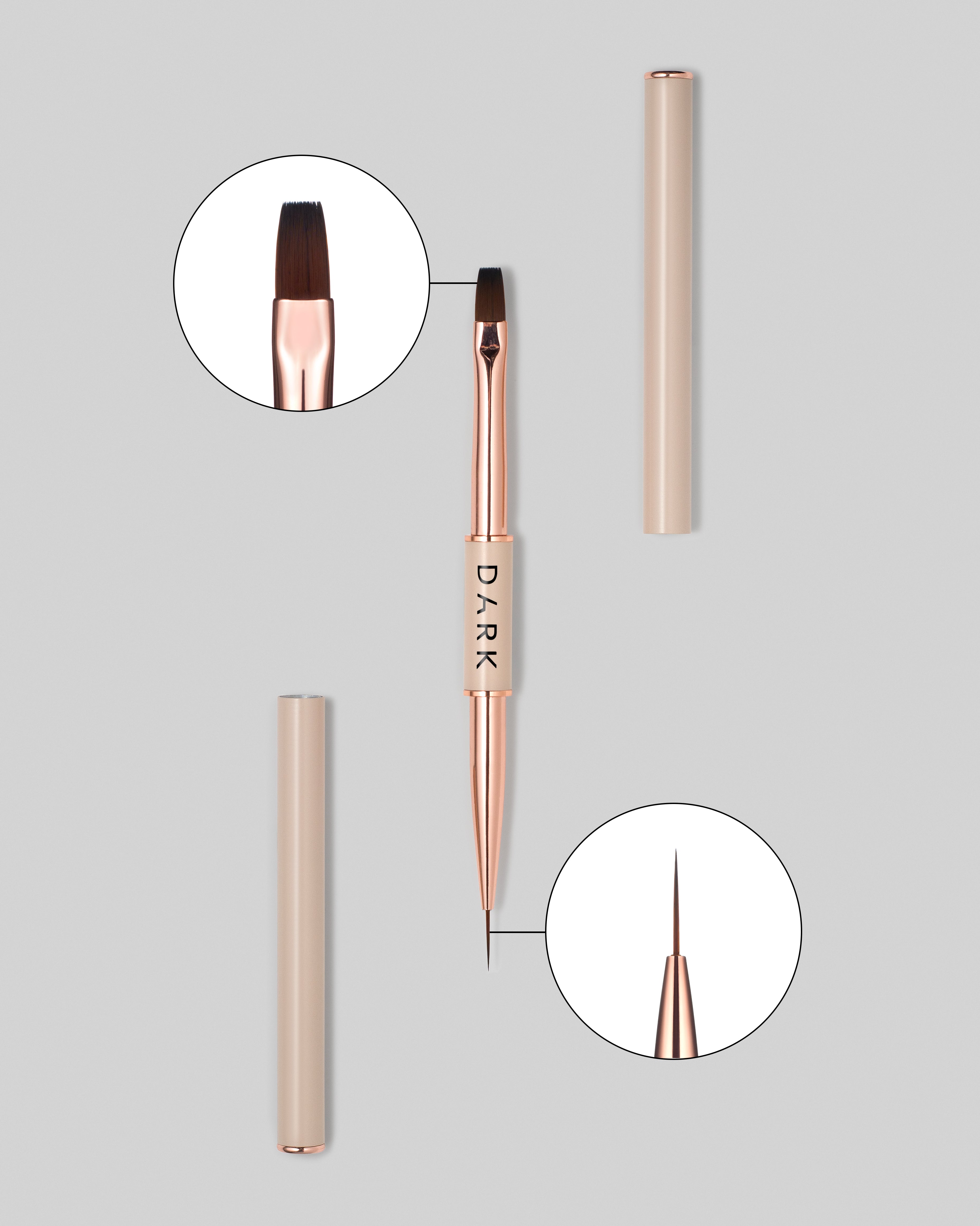 DARK Pensula Dubla (liner 11mm + gel pătrat plat 9mm)