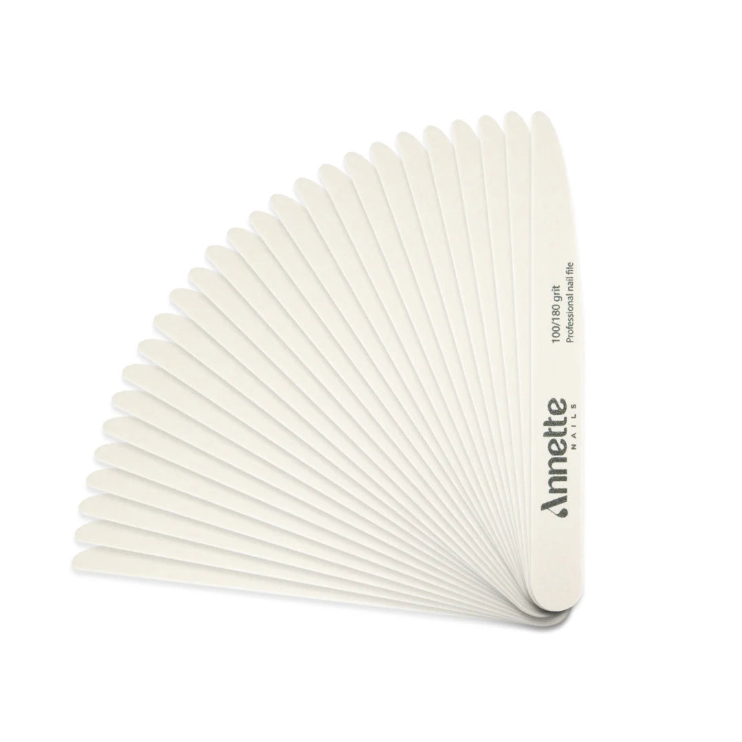 Set 50 buc Pile Unghii din Lemn Cutit 100/180 grit Alb Annette Nails