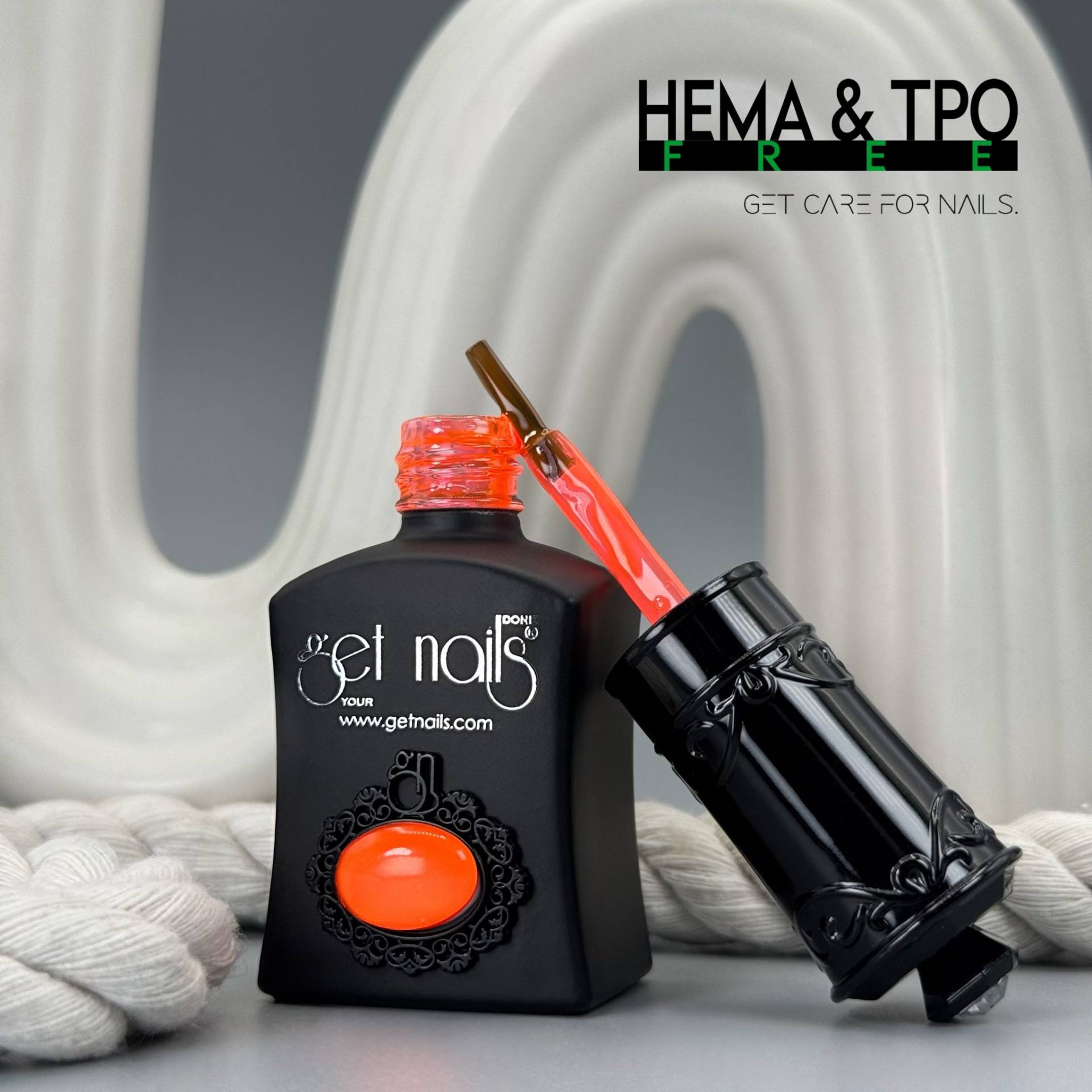 Top Gel Glass Neon Coral 15g GET NAILS