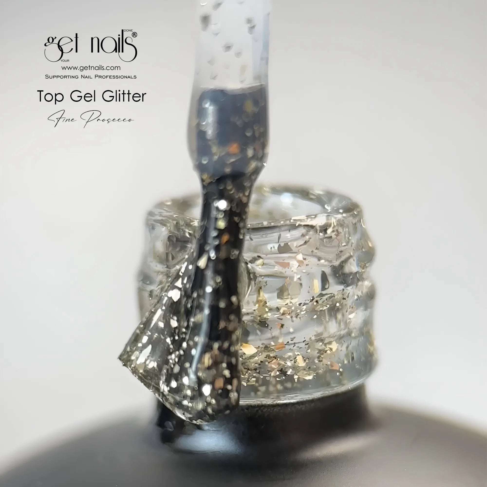 Top Gel Glitter Fine Prosecco 15g GET NAILS