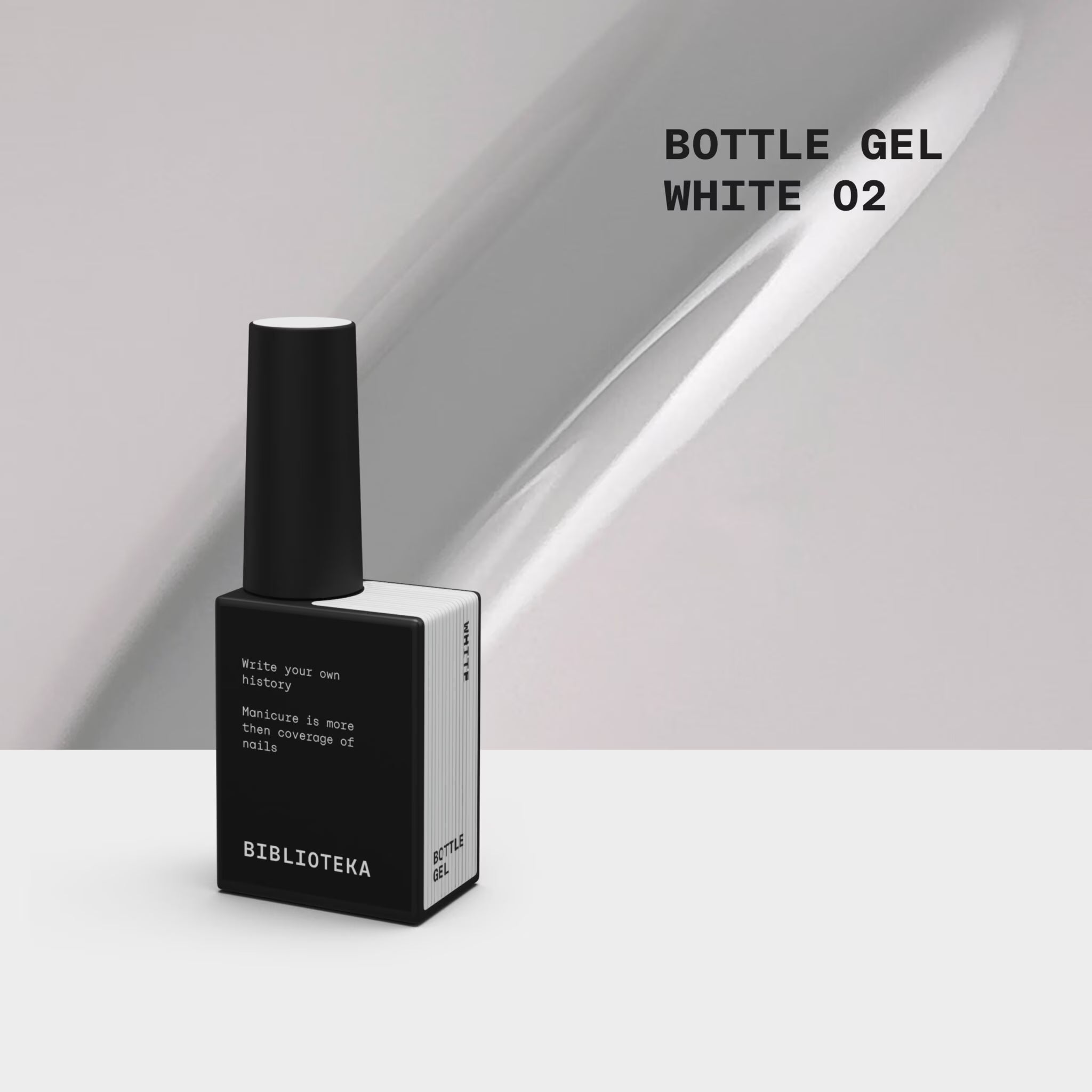 BIBLIOTEKA Bottle Gel 02 White – pure white gel, 10ml