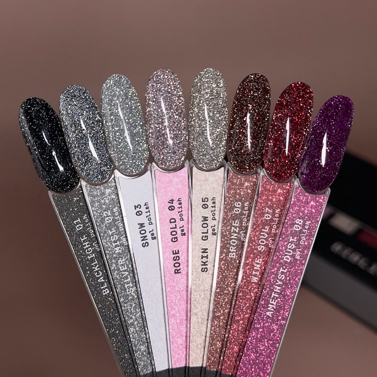BIBLIOTEKA Collection Gel Polish FLASH SPARK INSIDE 01-08 (8buc) 10ml