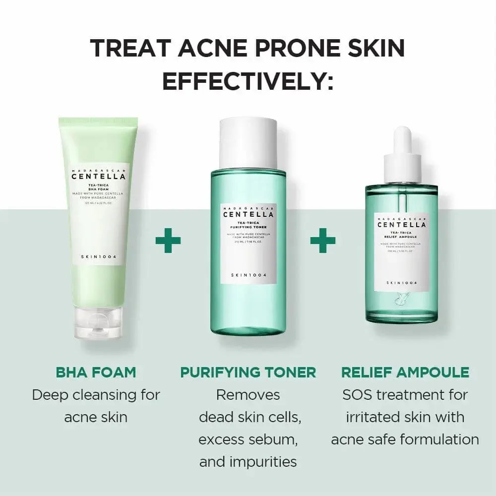 SKIN1004 Madagascar Centella Tea-Trica Purifying Toner – Toner purifiant pentru acnee și control sebum, 210ml