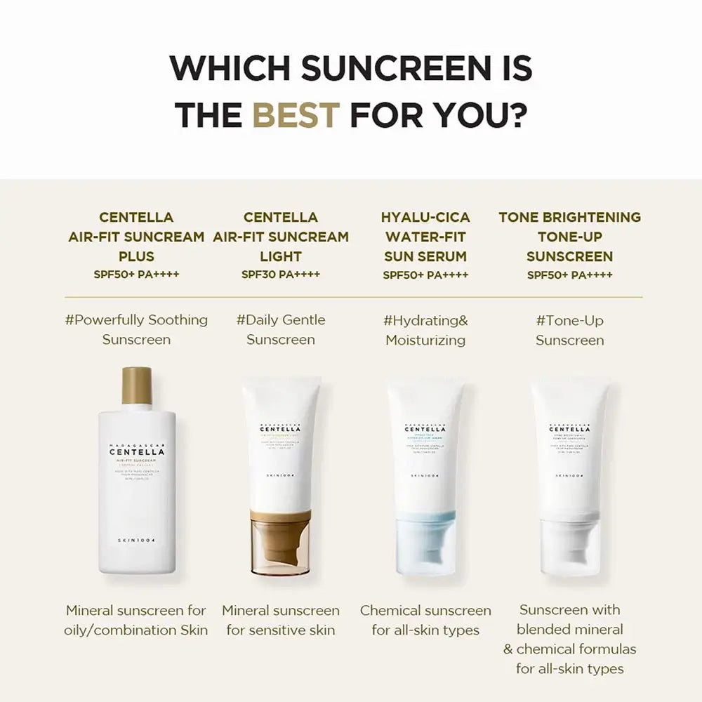 SKIN1004 Madagascar Centella Tone Brightening Tone-Up Sunscreen SPF 50+ PA++++ – Cremă cu protecție solară și efect de uniformizare, 50ml