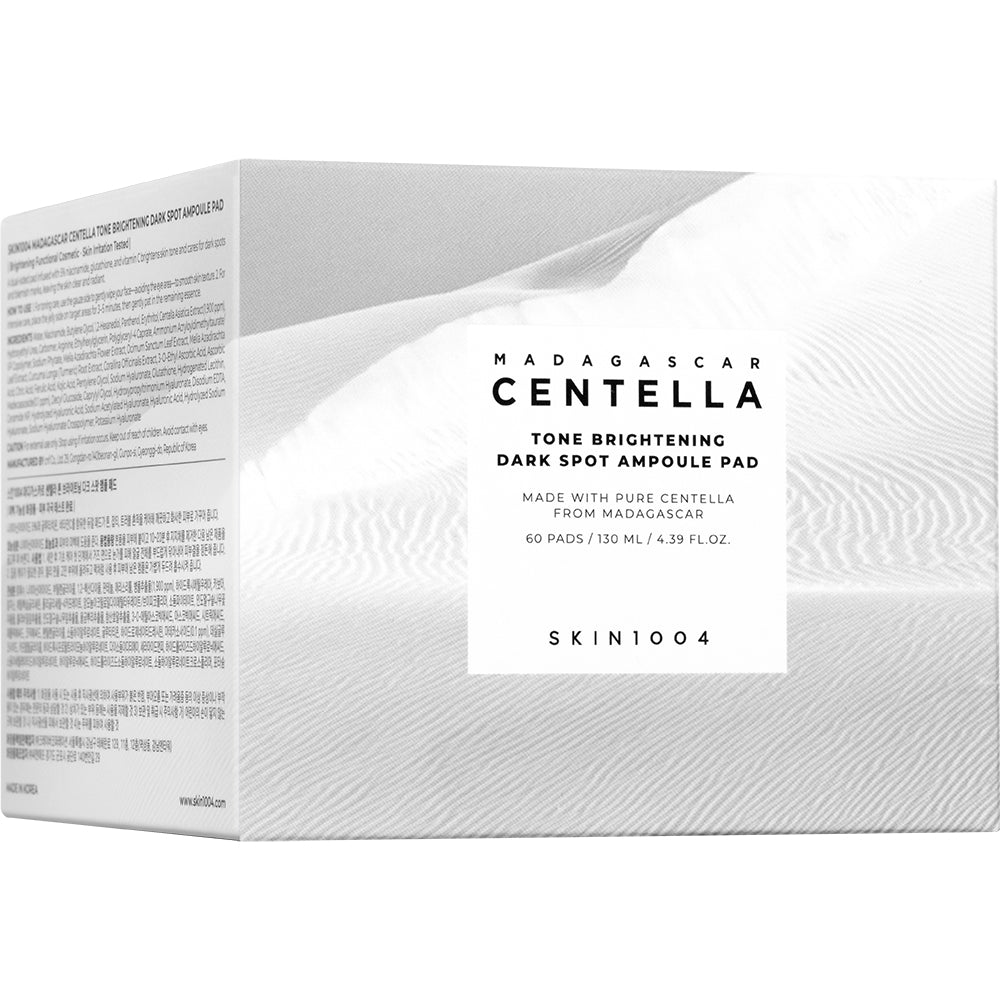SKIN1004 Madagascar Centella Tone Brightening Dark Spot Ampoule Pads – Dischete toner iluminatoare cu Niacinamide 5% & Vitamina C, 60 buc