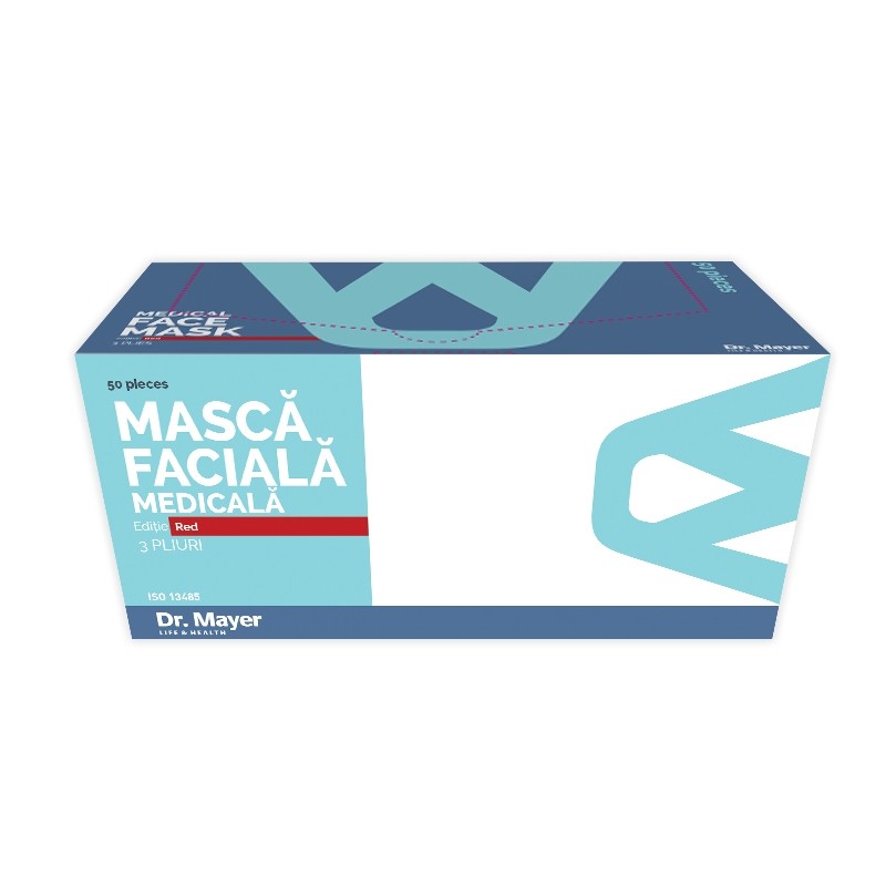 Masca Medicala 4 Straturi Full Color Red Dr.Mayer