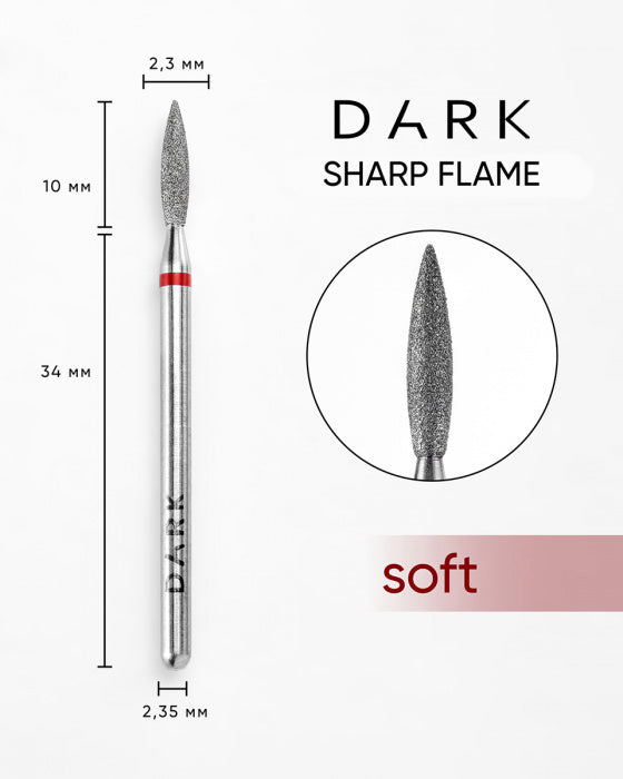DARK Flacara vârf ascuțit 2.3x10 mm (Red)