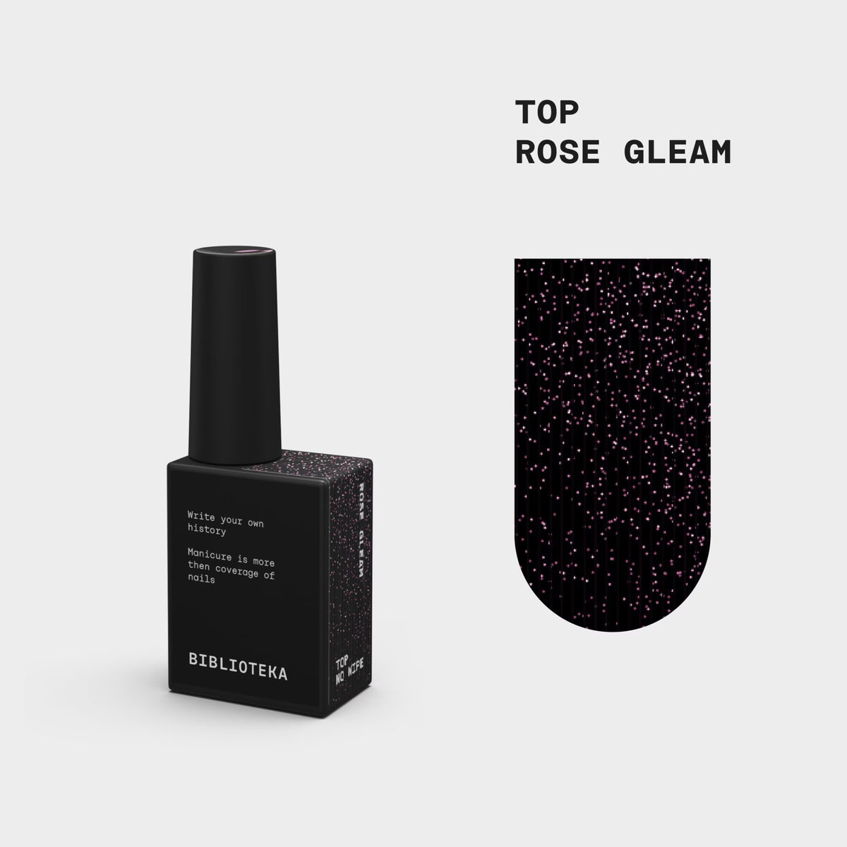 BIBLIOTEKA Top Coat UV Filter ROSE GLEAM 10ml