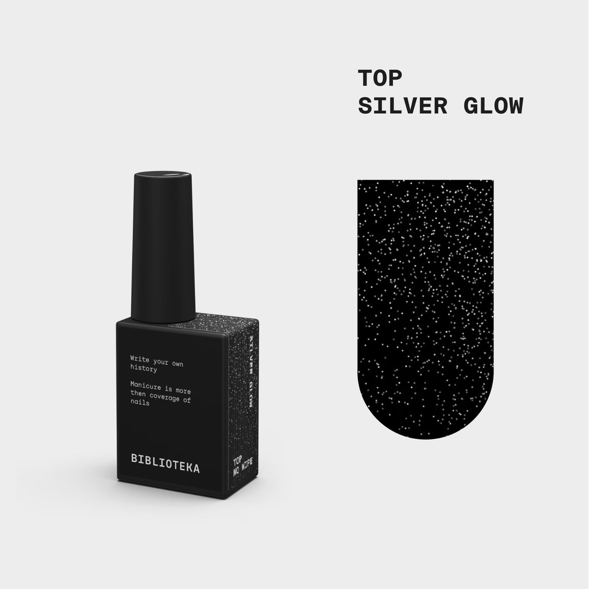 BIBLIOTEKA Top Coat UV Filter Silver Glow, 10ml