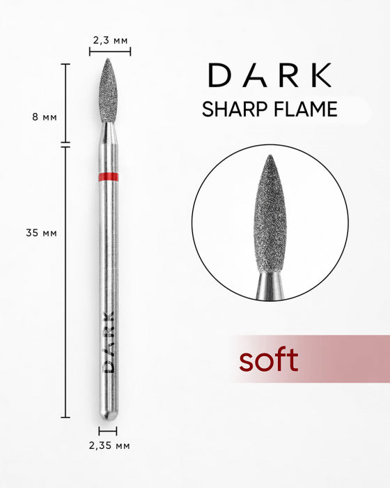 DARK Flacara vârf ascuțit 2.3x8 mm (Red)